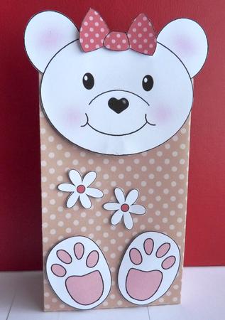 3D Little Teddy Cute Character Gift Bag Mini Kit by Anne Jackson