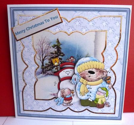 Bear Choir Card with Decoupage by Anne Jackson