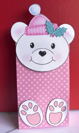 3D Teddy Tess Cute Xmas Character Gift Bag Mini Kit by Anne Jackson