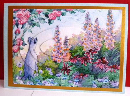 Greyhound Dog Days of Summer Oval Pyramage by Anne Jackson