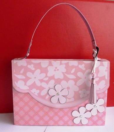 3D Elegant Floral Handbag Treat or Favour Box Kit by Anne Jackson
