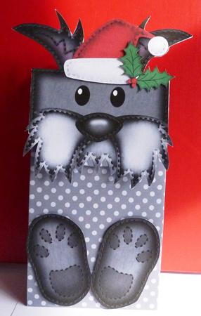 3D Hamish Scottie Dog Cute Xmas Character Gift Bag Mini Kit by Anne Jackson