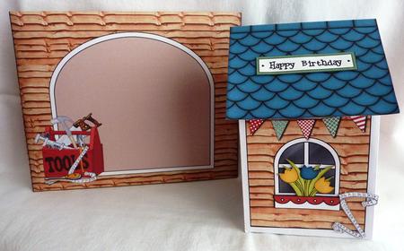 3D the Tool Shed Rubber Band Pop Up Card by Anne Jackson