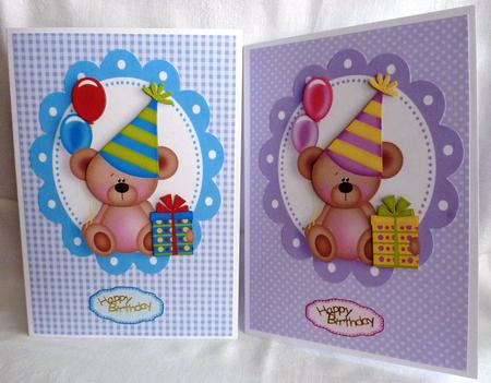 Birthday Bear Topper's by Anne Jackson