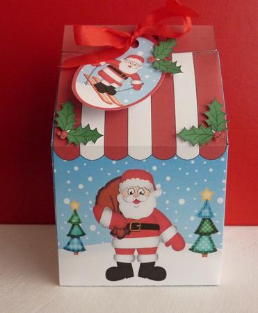3D Xmas Santa Milk Carton Money or Treat Box Mini Kit by Anne Jackson