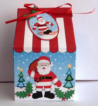 3D Xmas Santa Milk Carton Money or Treat Box Mini Kit by Anne Jackson