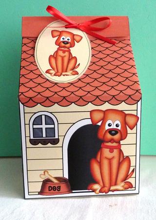 3D Rusty Dog Kennel Milk Carton Money or Treat Box by Anne Jackson