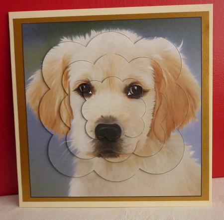 Golden Retriever Puppy Scalloped Pyramid by Anne Jackson