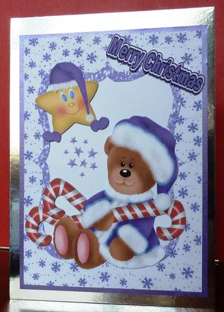 Cute Little Teddy with Friendly Star by Anne Jackson