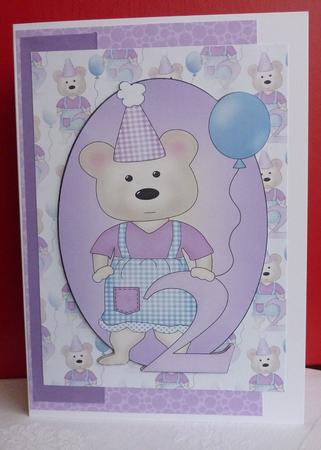 Birthday Bear Age 2 Topper by Anne Jackson