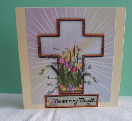 Tulips in a Cross Easter or Sympathy by Anne Jackson
