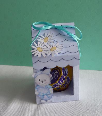3D Teddy Ed Tiny Easter Egg Milk Carton Treat Box by Anne Jackson