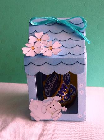 3D Little Lamb Tiny Easter Egg Milk Carton or Treat Box by Anne Jackson