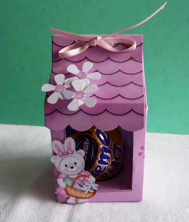 3D Teddy Tess Tiny Easter Egg Milk Carton or Treat Box by Anne Jackson