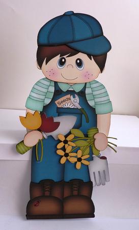 3D on the Shelf Card Kit - Little Gardening Boy Reece by Anne Jackson