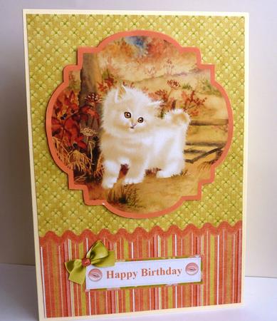 Cute Kitten Topper & Decoupage by Anne Jackson