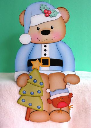 3D on the Shelf Card Kit - Christmas Austin Bear's Xmas Tree by Anne Jackson