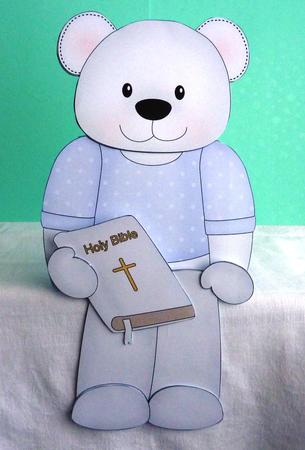 3D on the Shelf Card Kit - Little Bobbi Bear with Bible by Anne Jackson
