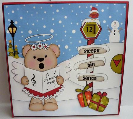 3D Xmas Livvy Bear Sleeps Till Santa Animated Card by Anne Jackson