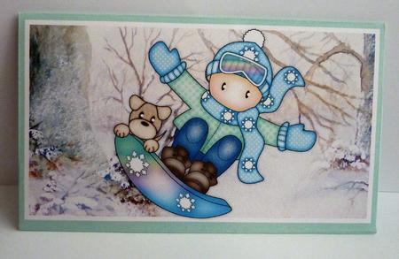 Andy on Snowboard Money Wallet by Anne Jackson