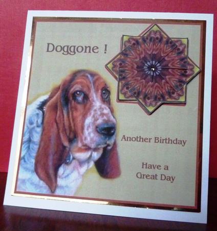 Doggone! - Another Birthday - Teabag Tile + Card Front by Anne Jackson