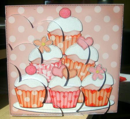 Cupcakes Felties Shell Edged Corner Side Stacker by Anne Lawson