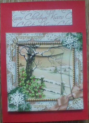 Winter Tale Snow Square Spiral Rounded Edge Stacker by Anne Lockwood