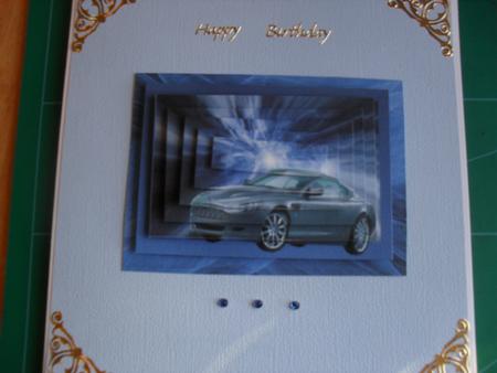 Aston Martin Vanquish on Abstract Effect Background Pyramid by Anne-marie Wheeler