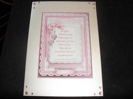 A5 Wedding Day Lace and Pearls Quick Card with Pyramage by Anne-marie Wheeler
