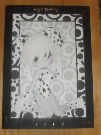 Cute Dalmation Girl Card Front by Anne-marie Wheeler