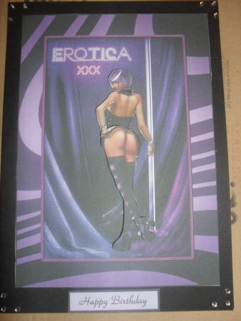 Pole Dancer Card Front by Anne-marie Wheeler