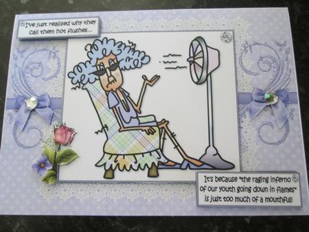 Stella Knows About Hot Fushes Quick Card by Anne-marie Wheeler