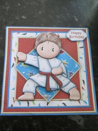 Karate Andy Card Topper and Decoupage by Anne-marie Wheeler