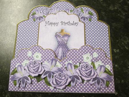Lilac Dotty Happy Birthday Scallop Fashion Tag Cf Mini Kit by Anne-marie Wheeler