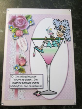 Stella Smiling for Her Sister Quick Card by Anne-marie Wheeler