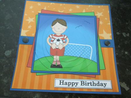 Bazil Plays Football Circle Pyramage Topper by Anne-marie Wheeler