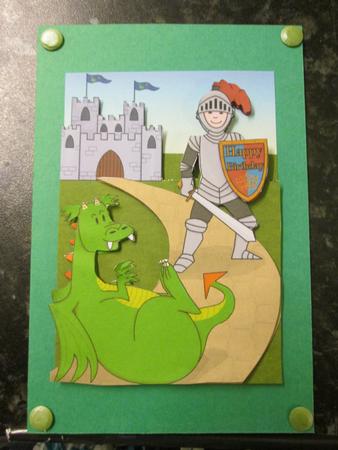 Knight with His Dragon and Castle A5 Decoupage Mini Kit by Anne-marie Wheeler