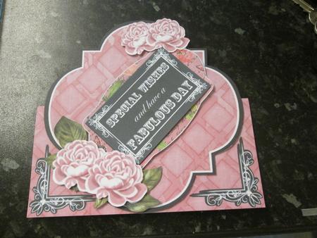 Pink Rose Fabulous Day Blackboard Over 3D Card Kit by Anne-marie Wheeler