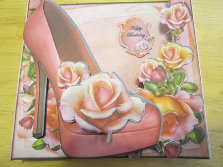 Box Card - Pretty Pink Shoe - Kit by Anne-marie Wheeler