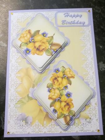 Yellow Roses Double Diamond Card Mini Kit by Anne-marie Wheeler