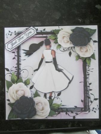 8x8 Black and White Fashionista with Roses Mini Kit by Anne-marie Wheeler