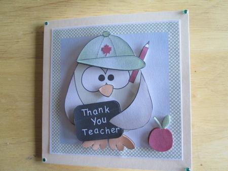 Thank You Teacher Owl Card by Anne-marie Wheeler