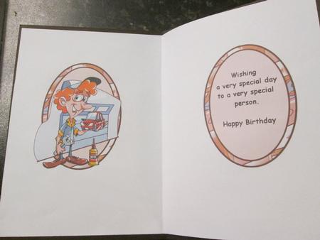 Mike the Mechanic Birthday Insert by Anne-marie Wheeler