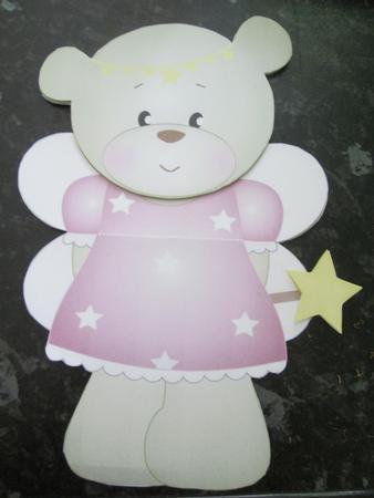Fairy Bella Teddy Shaped Card by Anne-marie Wheeler