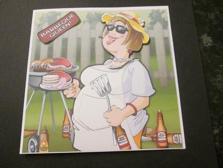 Beer and Barbeque Lady 8x8 Quick Card by Anne-marie Wheeler