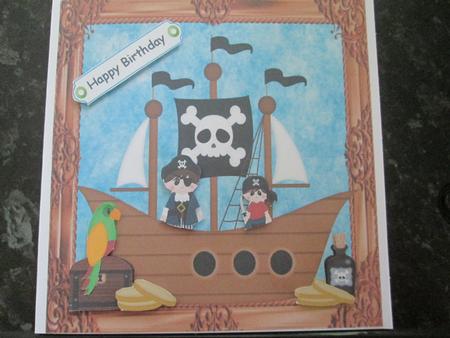 Pirate Ship 8x8 by Anne-marie Wheeler