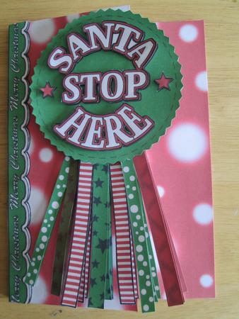Santa Stop Here Christmas Rosette Over the Edge Mini Kit by Anne-marie Wheeler