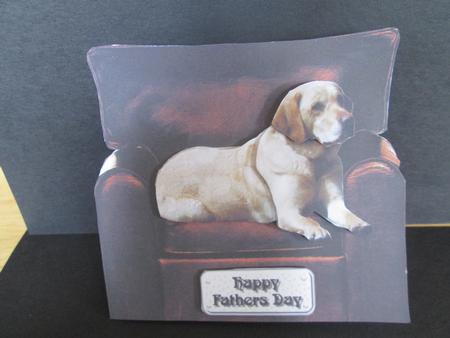 Golden Labrador Arm Chair Card by Anne-marie Wheeler
