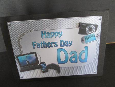 5x7 Fathers Day Dad Gadgets N Gizmos 3D Decoupage by Anne-marie Wheeler