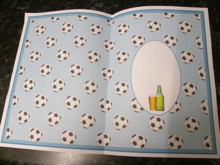 Football Blue Insert Blank by Anne-marie Wheeler